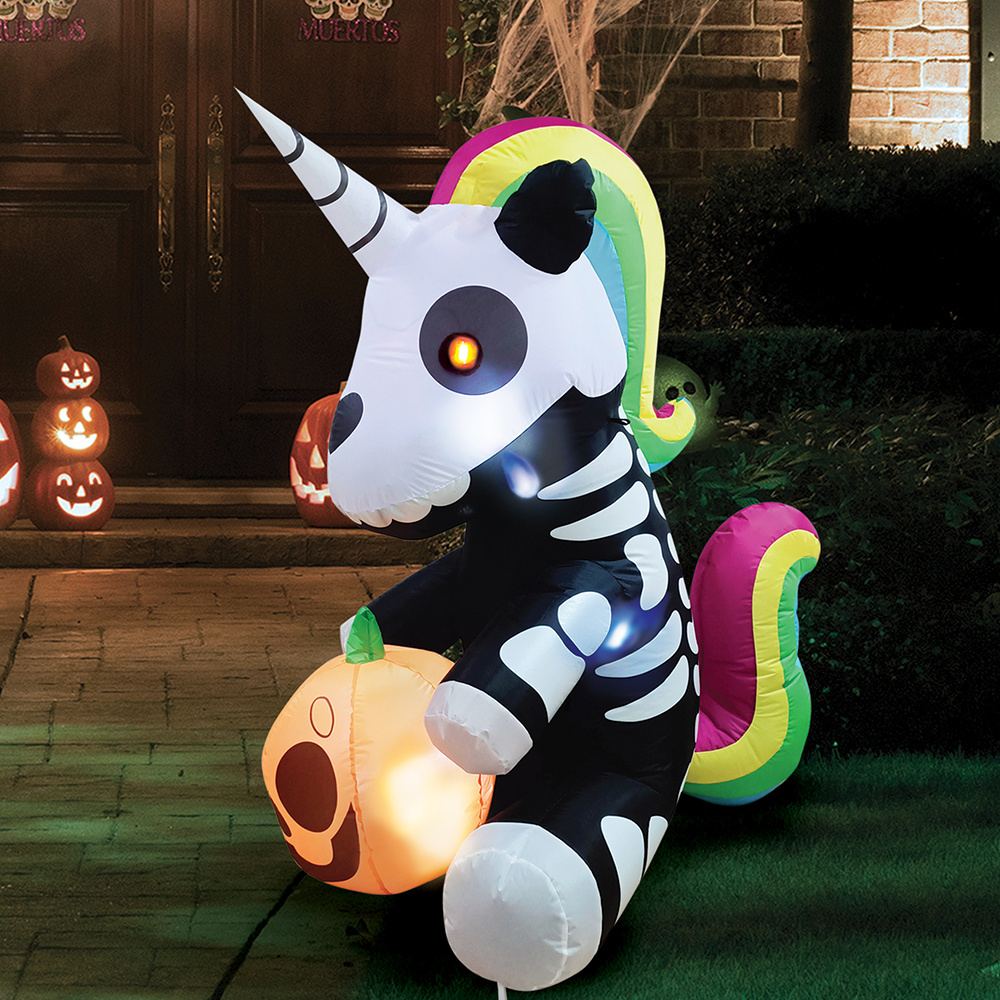 Halloween Skeleton Decoration - 5피트 높이의 해골 유니콘 할로윈 풍선