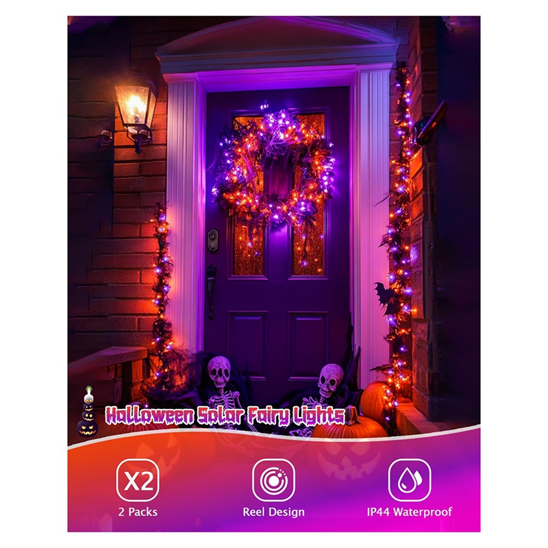 Halloween Led String Lights Orange - DT16 솔라 할로윈 스트링 라이트, 8가지