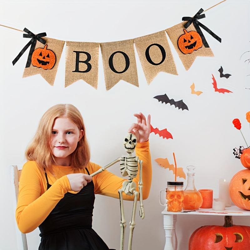 Pumpkin Lantern Halloween - 1세트의 소박한 할로윈 배너 