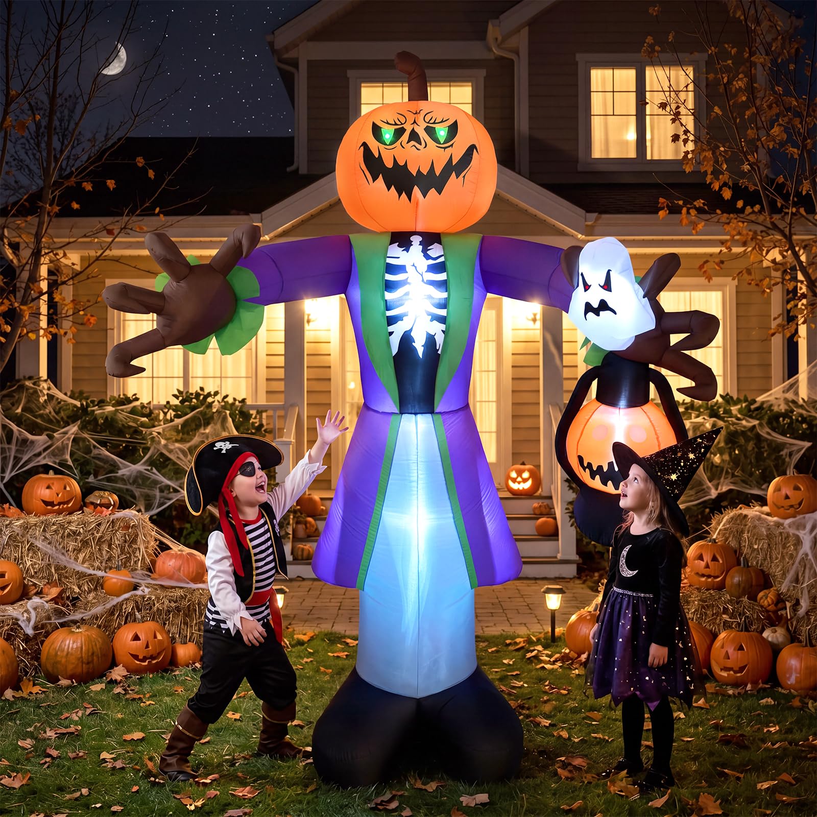 Pumpkin Lantern Halloween - LED 랜턴이 장착된 8피트 크기의 조명