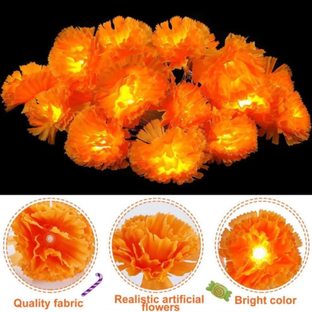 멕시칸 스타일 할로윈 메리골드 LED 조명 따뜻한 오렌 - Halloween Led String Lights Orange 리뷰 및 가격