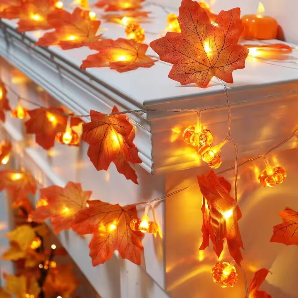 59in/118in 할로윈 호박 단풍잎 스트링 조명 1 - Halloween Led String Lights Orange 리뷰 및 가격