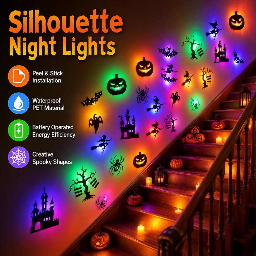 30개입 LED 할로윈 벽 스티커, 3D 입체 야경 조 - Halloween Pumpkin Decor Led 리뷰 및 가격