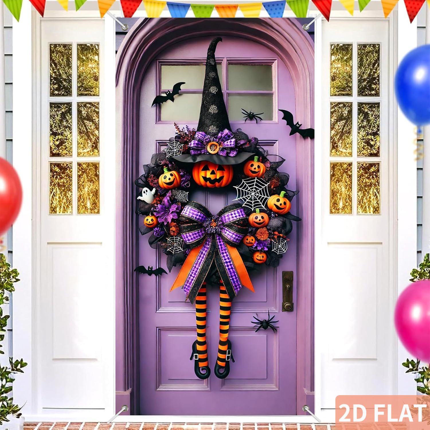 할로윈 마녀 장식 리스, 문에 걸 수 있는 배너, 문  - Spider Web Halloween Decoration 리뷰 및 가격