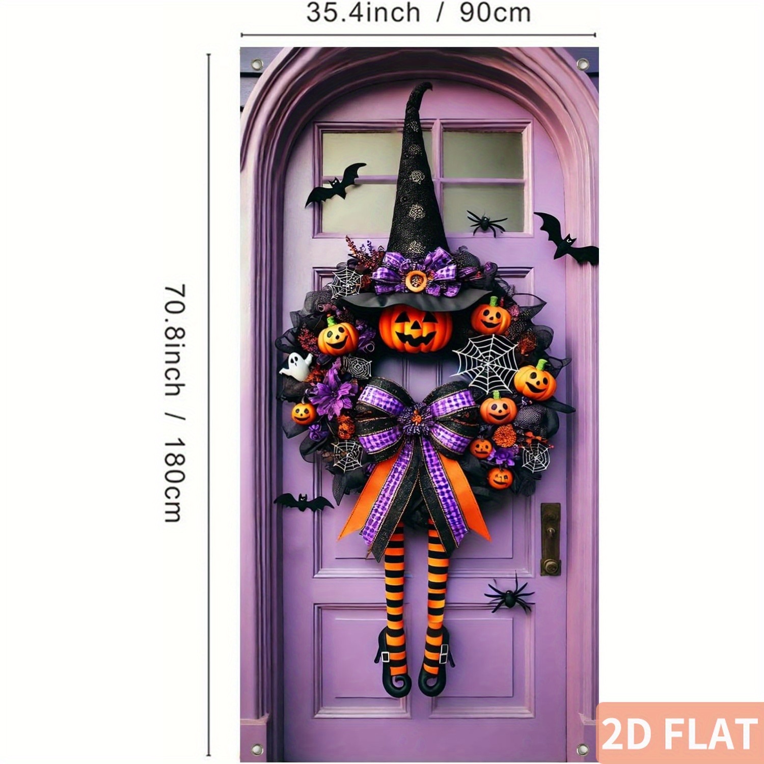 할로윈 마녀 장식 리스, 문에 걸 수 있는 배너, 문  - Spider Web Halloween Decoration 리뷰 및 가격