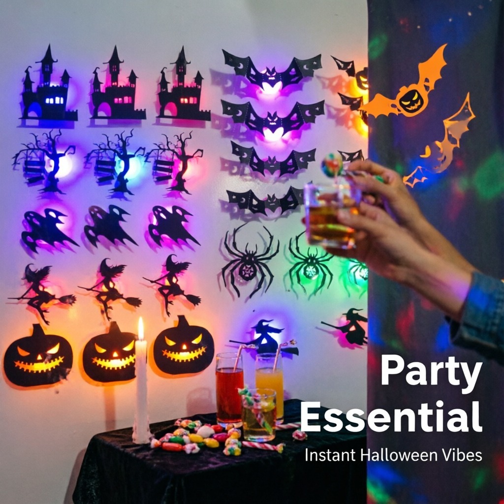 8개/세트 LED 할로윈 벽 스티커, 3D 입체 야경등 - Halloween Pumpkin Decor Led 리뷰 및 가격
