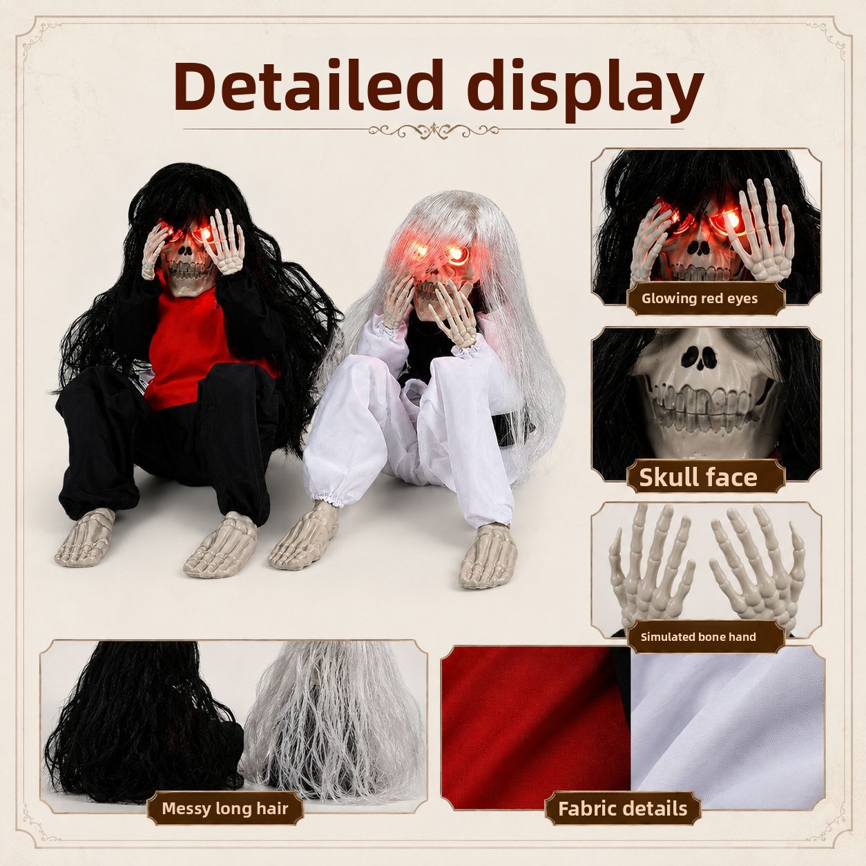 할로윈 야외 정원 장식용 해골 인형, 빨간 눈이 빛나는 - Halloween Skeleton Decoration 리뷰 및 가격