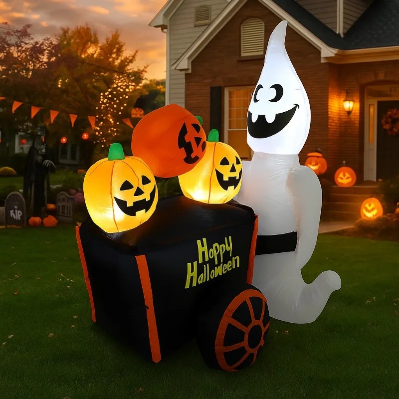 6피트 할로윈 야외 휴일 장식 풍선 장난감 유령 푸시  - Halloween Pumpkin Decor Led 리뷰 및 가격