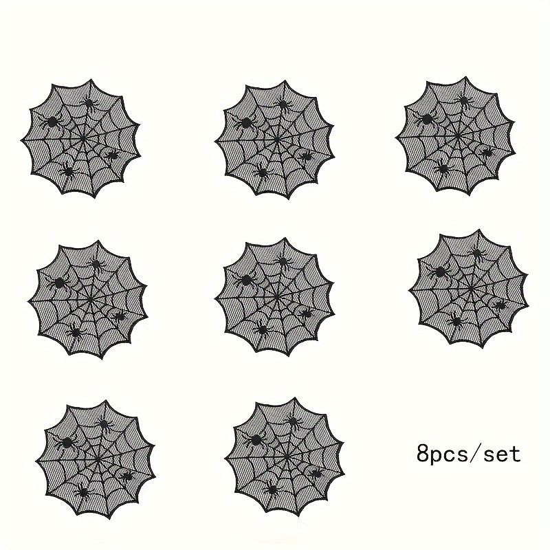 VIKAMA 할로윈 블랙 레이스 거미줄 식사 매트 거미 - Spider Web Halloween Decoration 리뷰 및 가격