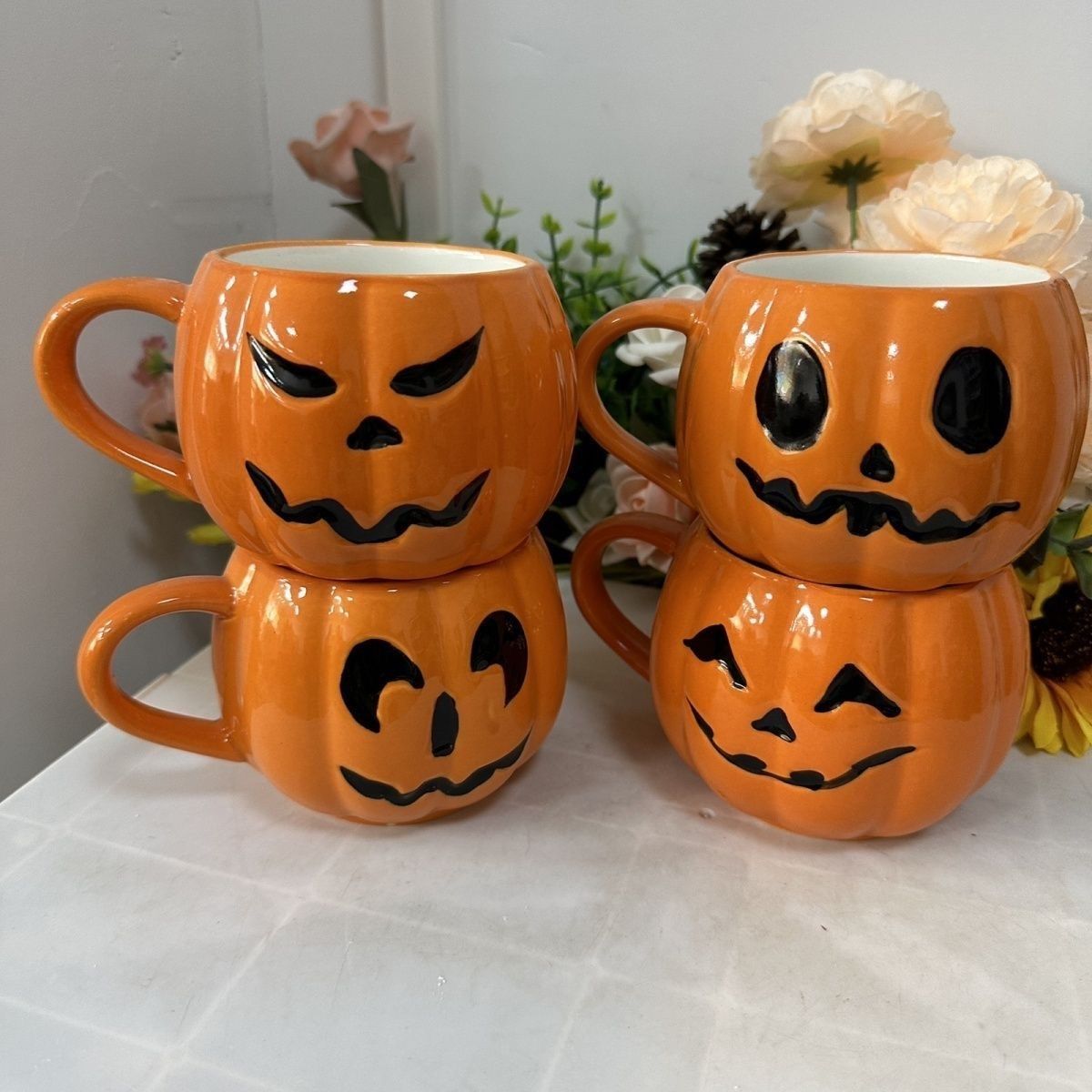 할로윈 호박 모양 머그컵, 호박 얼굴 디자인, 커피/차 - Pumpkin Lantern Halloween 리뷰 및 가격