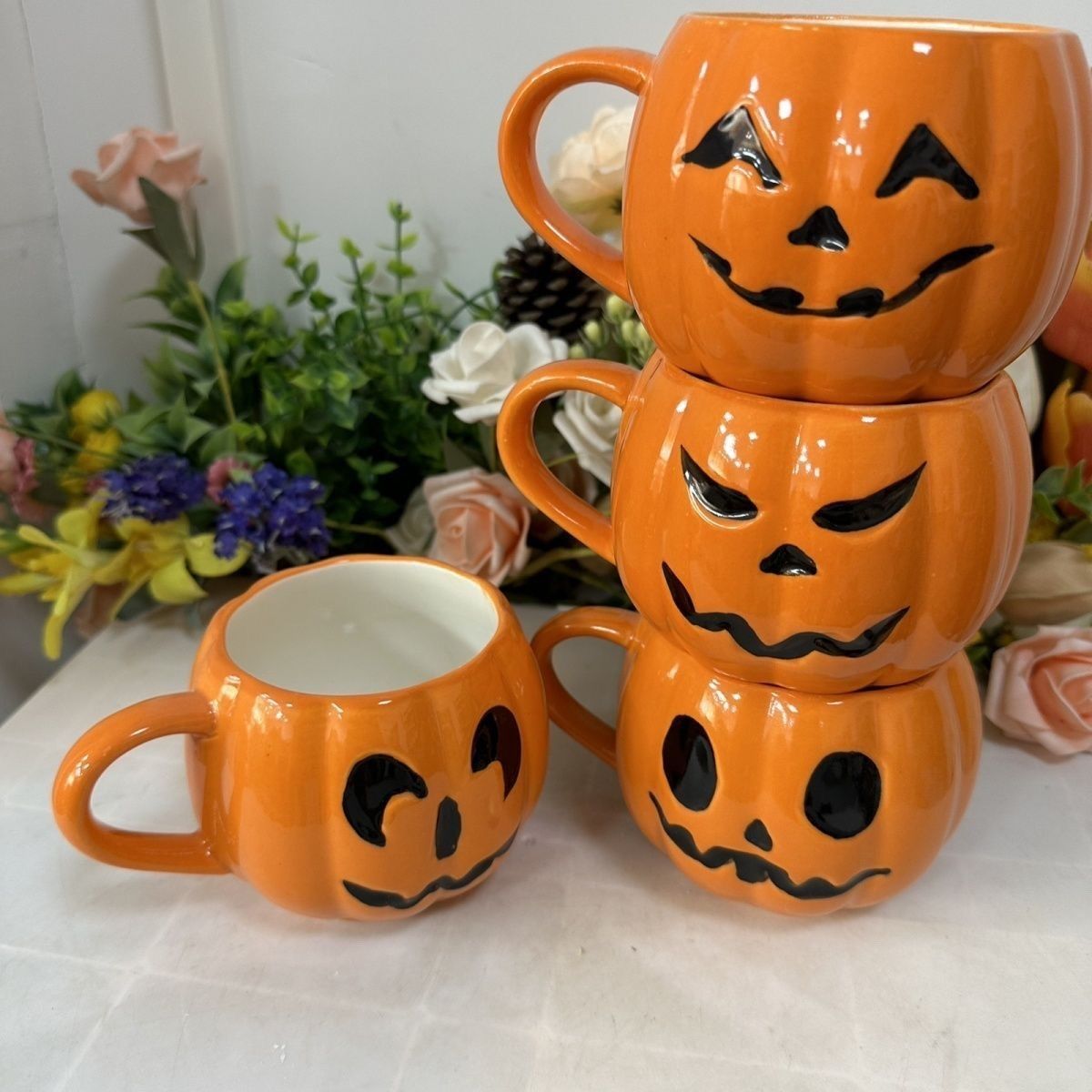 할로윈 호박 모양 머그컵, 호박 얼굴 디자인, 커피/차 - Pumpkin Lantern Halloween 리뷰 및 가격