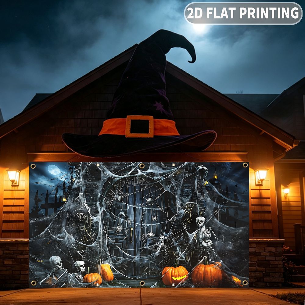 2D 평면 할로윈 파티 차고 배너 1개, 할로윈 해골, - Halloween Skeleton Decoration 리뷰 및 가격