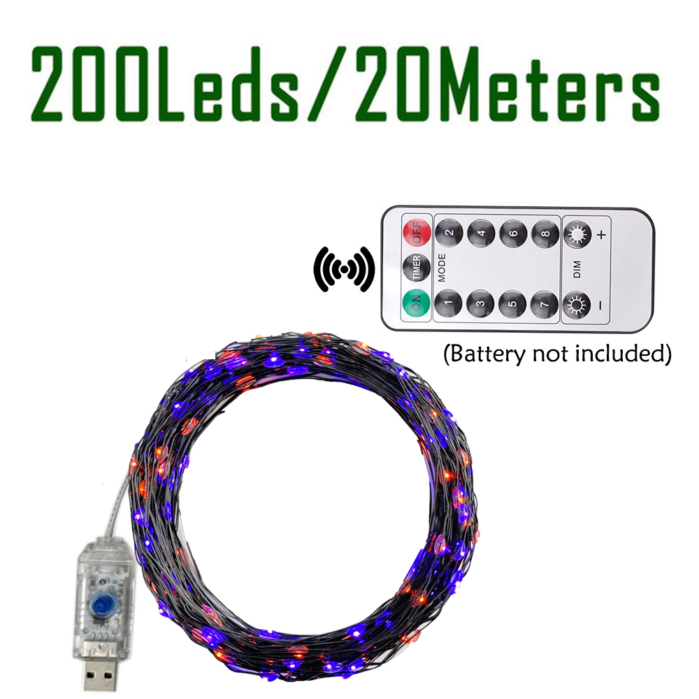 100/200LED 문자열 조명 오렌지 & 퍼플 할로윈 - Halloween Led String Lights Orange 리뷰 및 가격